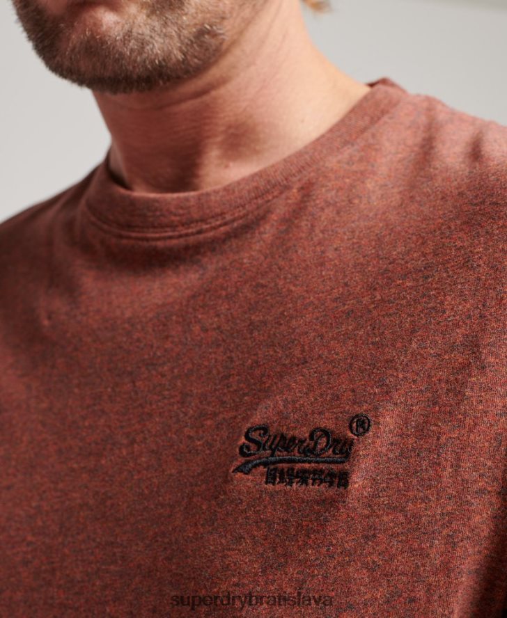 Superdry muži top s vyšívaným vintage logom z organickej bavlny 6B4ZTR1468 oblečenie červená