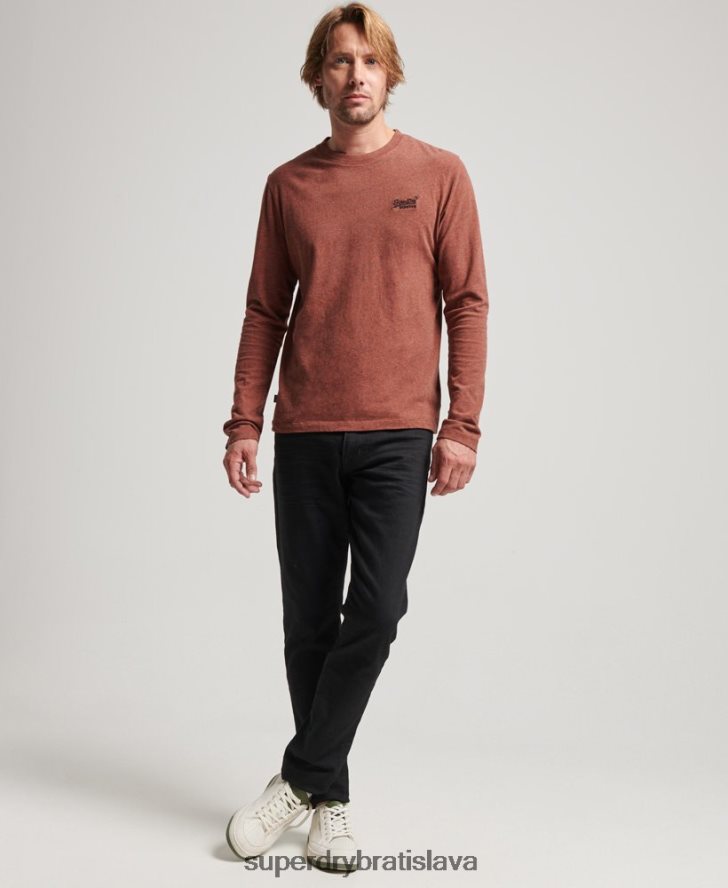 Superdry muži top s vyšívaným vintage logom z organickej bavlny 6B4ZTR1468 oblečenie červená