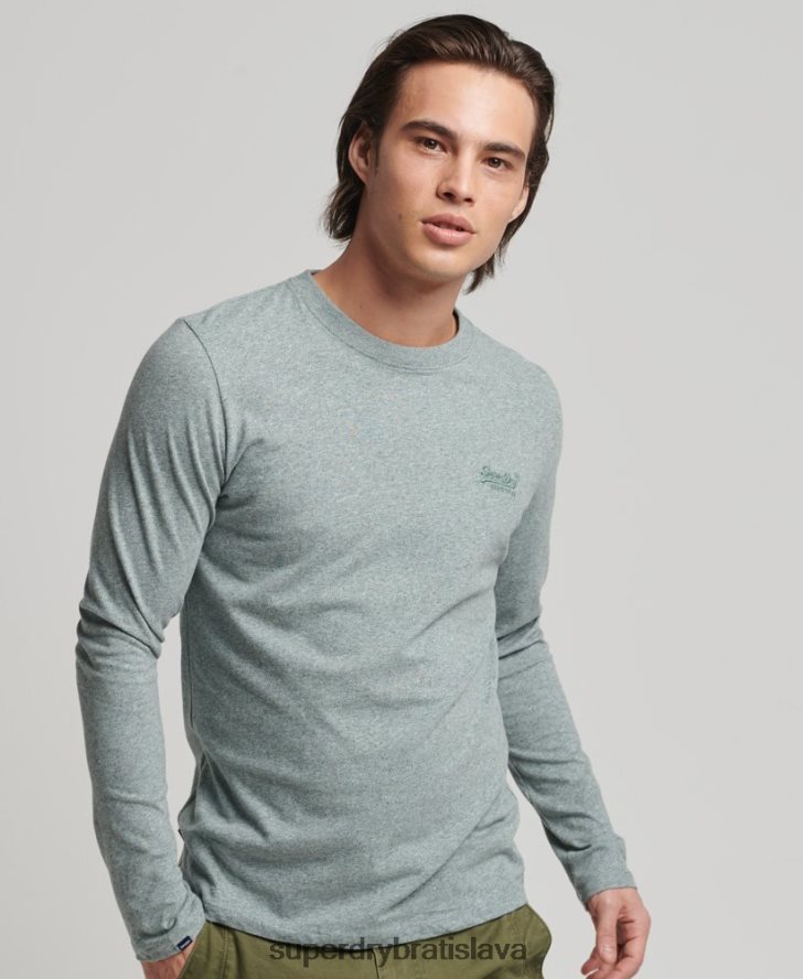 Superdry muži top s vyšívaným vintage logom z organickej bavlny 6B4ZTR1486 oblečenie Modrá