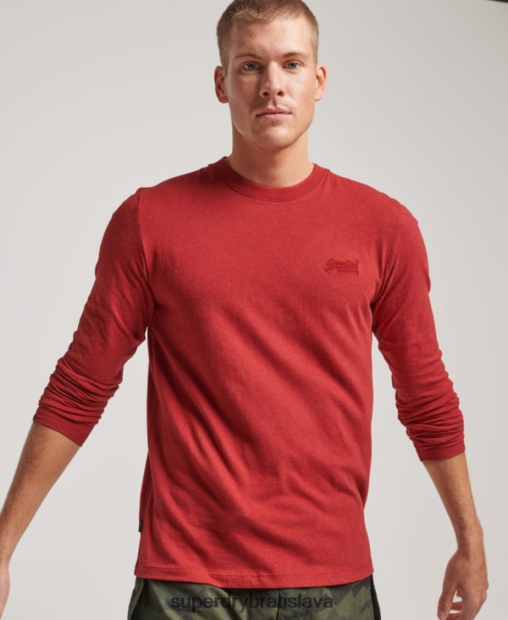Superdry muži top s vyšívaným vintage logom z organickej bavlny 6B4ZTR1515 oblečenie červená