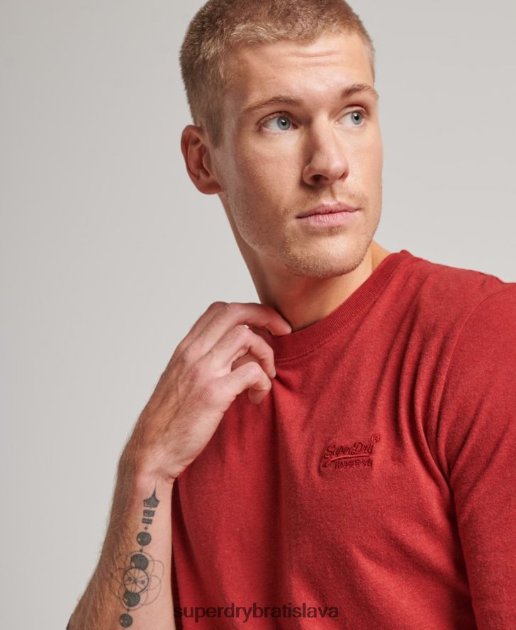 Superdry muži top s vyšívaným vintage logom z organickej bavlny 6B4ZTR1515 oblečenie červená