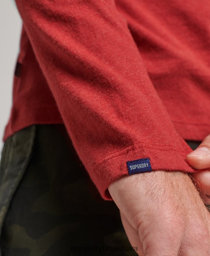 Superdry muži top s vyšívaným vintage logom z organickej bavlny 6B4ZTR1515 oblečenie červená