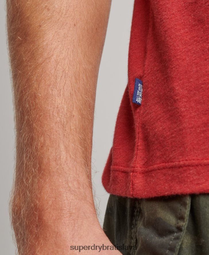 Superdry muži top s vyšívaným vintage logom z organickej bavlny 6B4ZTR1515 oblečenie červená