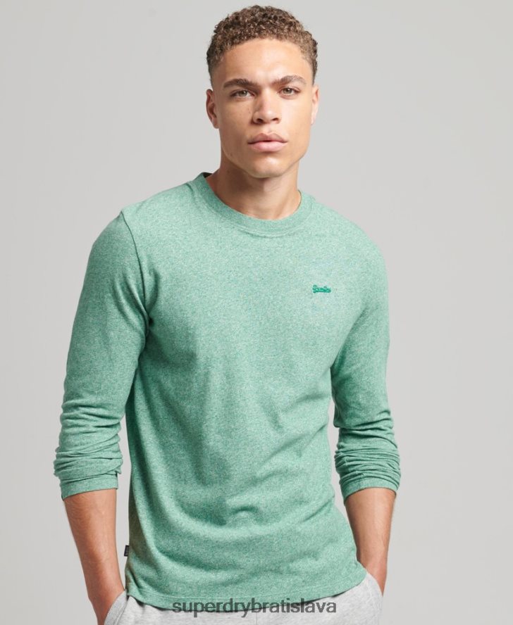 Superdry muži top s vyšívaným vintage logom z organickej bavlny 6B4ZTR1542 oblečenie zelená