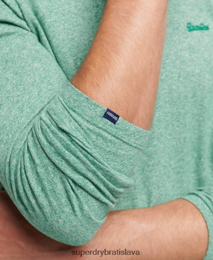 Superdry muži top s vyšívaným vintage logom z organickej bavlny 6B4ZTR1542 oblečenie zelená