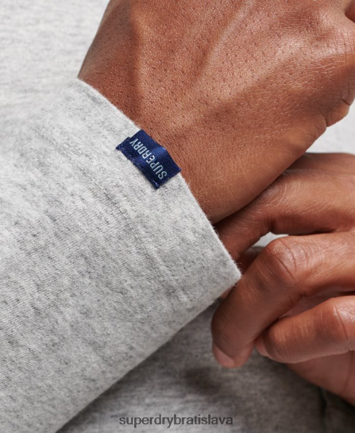 Superdry muži top s vyšívaným vintage logom z organickej bavlny 6B4ZTR1547 oblečenie sivá