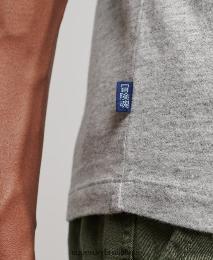 Superdry muži top s vyšívaným vintage logom z organickej bavlny 6B4ZTR1547 oblečenie sivá