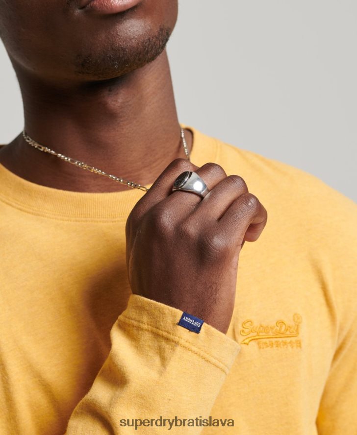 Superdry muži top s vyšívaným vintage logom z organickej bavlny 6B4ZTR1562 oblečenie žltá