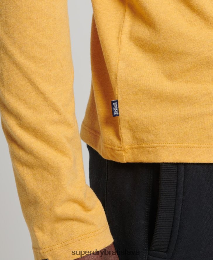 Superdry muži top s vyšívaným vintage logom z organickej bavlny 6B4ZTR1562 oblečenie žltá