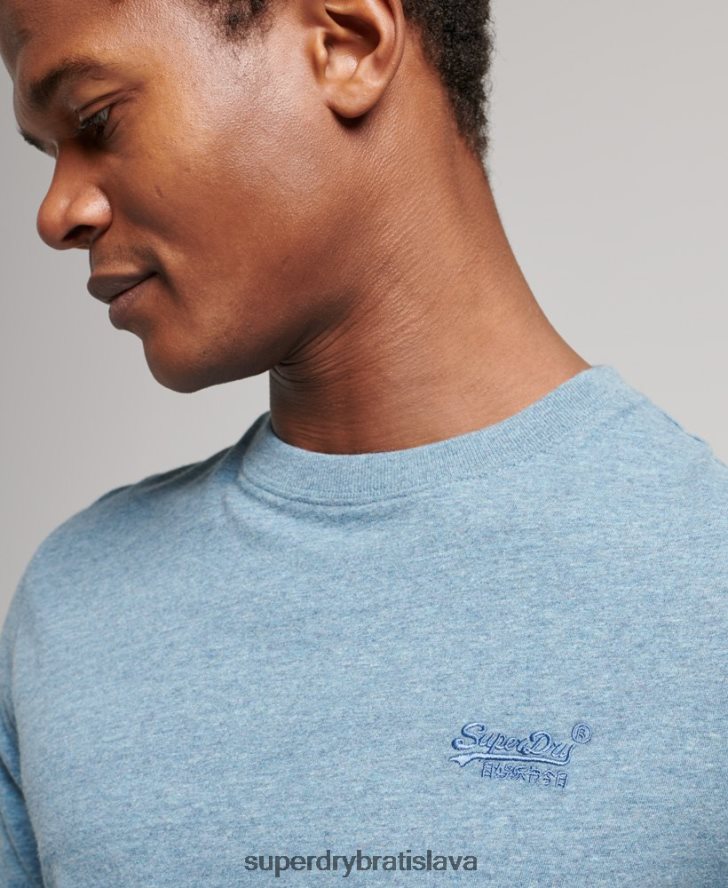 Superdry muži top s vyšívaným vintage logom z organickej bavlny 6B4ZTR1570 oblečenie Modrá