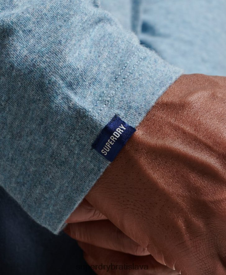 Superdry muži top s vyšívaným vintage logom z organickej bavlny 6B4ZTR1570 oblečenie Modrá