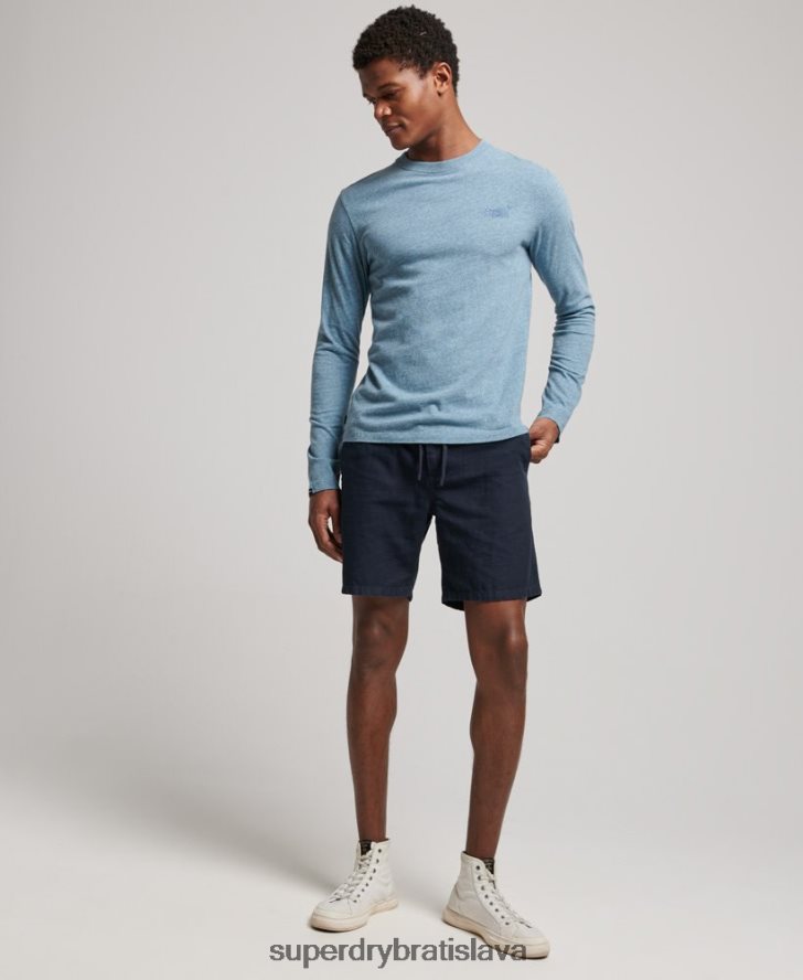 Superdry muži top s vyšívaným vintage logom z organickej bavlny 6B4ZTR1570 oblečenie Modrá