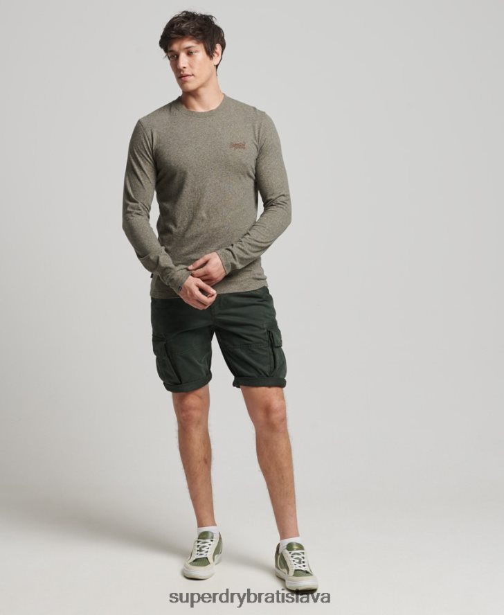 Superdry muži top s vyšívaným vintage logom z organickej bavlny 6B4ZTR6418 oblečenie hnedá