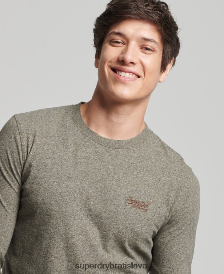 Superdry muži top s vyšívaným vintage logom z organickej bavlny 6B4ZTR6418 oblečenie hnedá