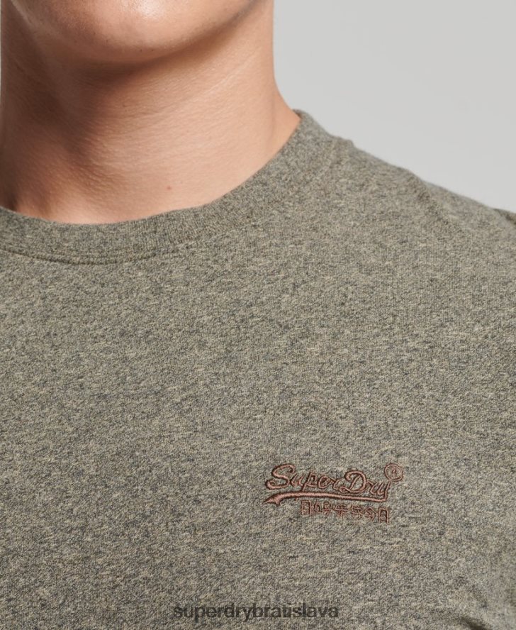 Superdry muži top s vyšívaným vintage logom z organickej bavlny 6B4ZTR6418 oblečenie hnedá