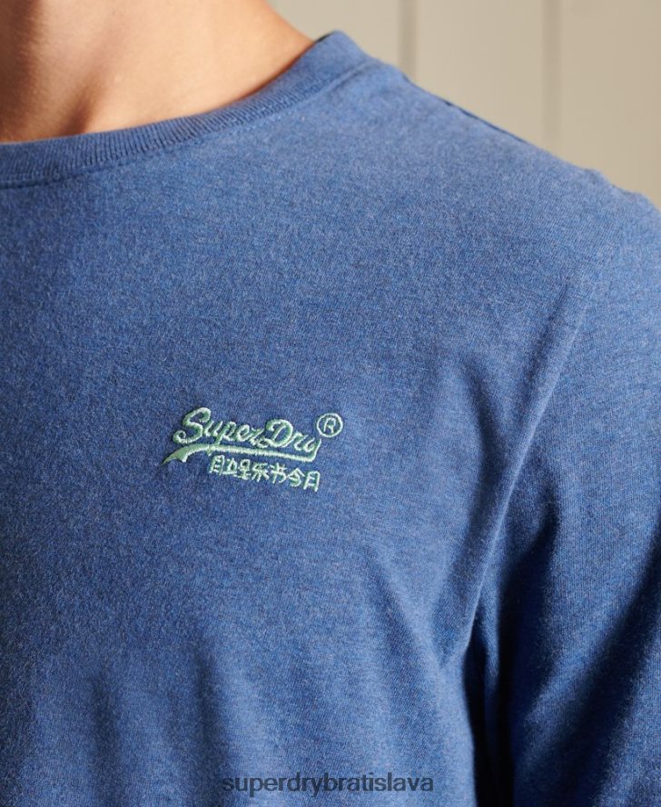 Superdry muži top s vyšívaným vintage logom z organickej bavlny 6B4ZTR6490 oblečenie Modrá