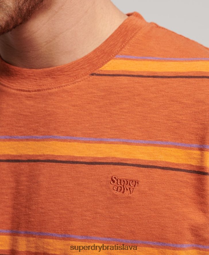 Superdry muži top z organickej bavlny s vintage textúrou 6B4ZTR1476 oblečenie hnedá