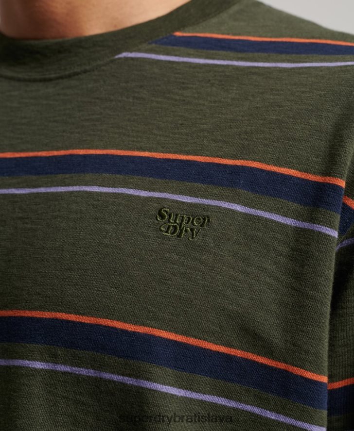 Superdry muži top z organickej bavlny s vintage textúrou 6B4ZTR1480 oblečenie zelená