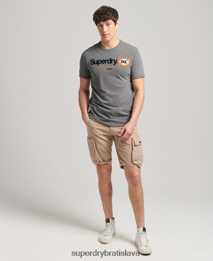 Superdry muži tričko s grafickým logom ringer 6B4ZTR4912 oblečenie sivá