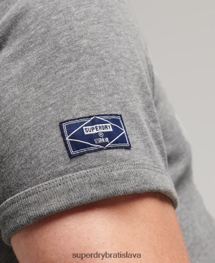Superdry muži tričko s grafickým logom ringer 6B4ZTR4912 oblečenie sivá