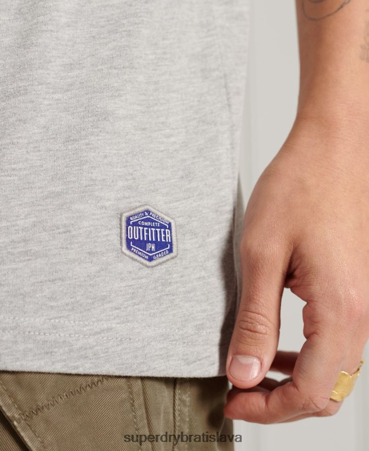 Superdry muži tričko s grafikou v horskom uvoľnenom strihu 6B4ZTR4915 oblečenie sivá