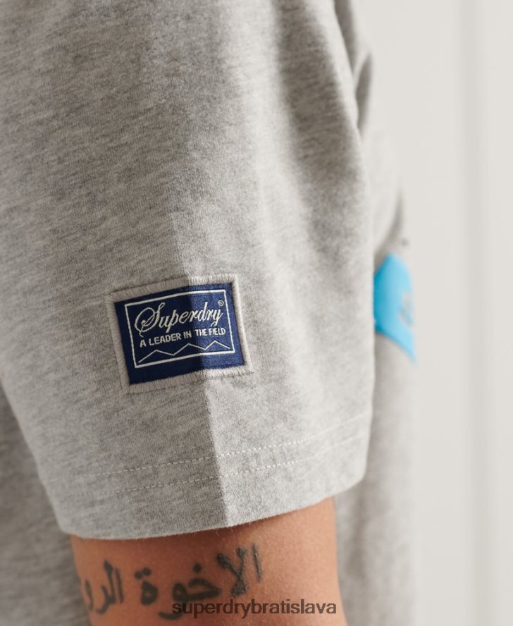 Superdry muži tričko s grafikou v horskom uvoľnenom strihu 6B4ZTR4915 oblečenie sivá