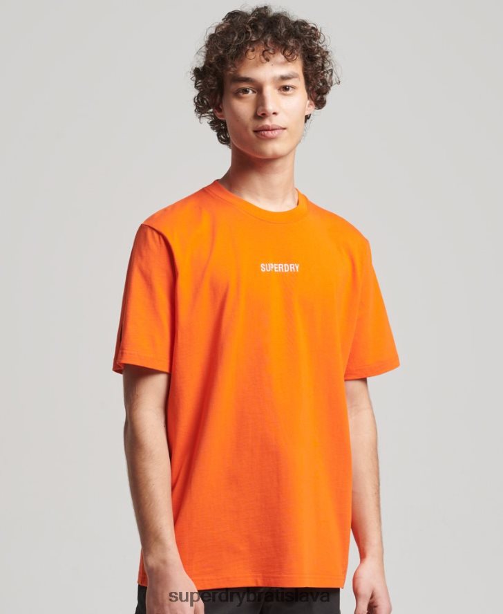Superdry muži tričko s grafikou yama shield 6B4ZTR4974 oblečenie oranžová