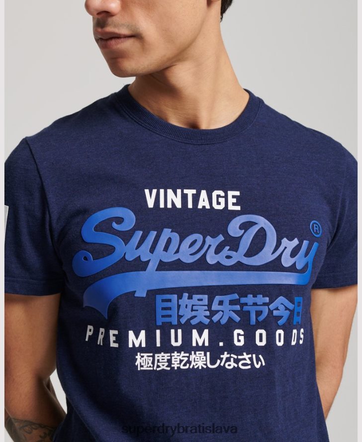 Superdry muži tričko s klasickým grafickým logom z organickej bavlny 6B4ZTR6358 oblečenie tmavomodrá