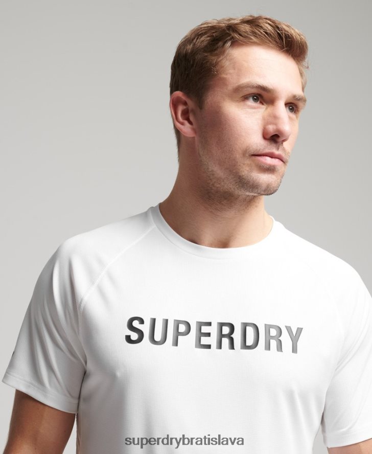 Superdry muži tričko s krátkym rukávom s logom train active 6B4ZTR1422 oblečenie biely