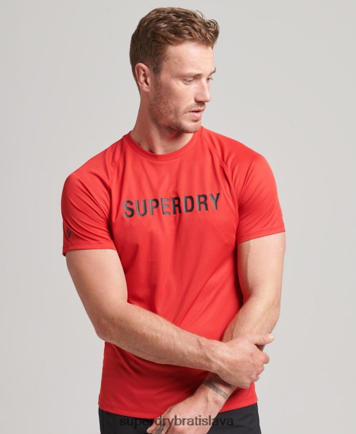 Superdry muži tričko s krátkym rukávom s logom train active 6B4ZTR1436 oblečenie červená