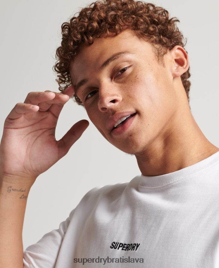 Superdry muži tričko s mikro logom s kódom 6B4ZTR4803 oblečenie biely