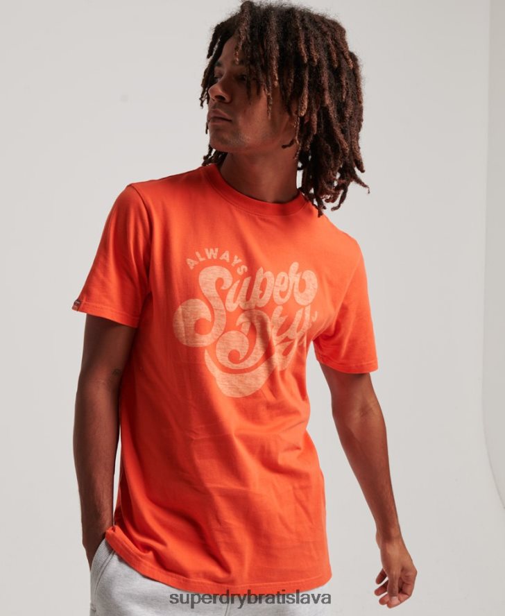 Superdry muži tričko s nostalgickým scenárom 6B4ZTR4911 oblečenie oranžová