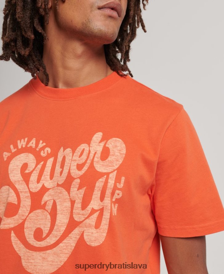 Superdry muži tričko s nostalgickým scenárom 6B4ZTR4911 oblečenie oranžová