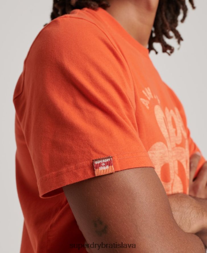 Superdry muži tričko s nostalgickým scenárom 6B4ZTR4911 oblečenie oranžová