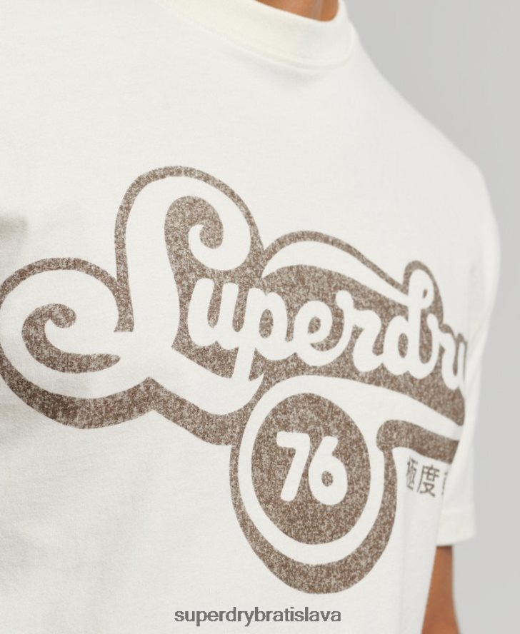 Superdry muži tričko s nostalgickým scenárom 6B4ZTR4971 oblečenie krém