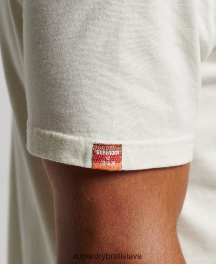 Superdry muži tričko s nostalgickým scenárom 6B4ZTR4971 oblečenie krém