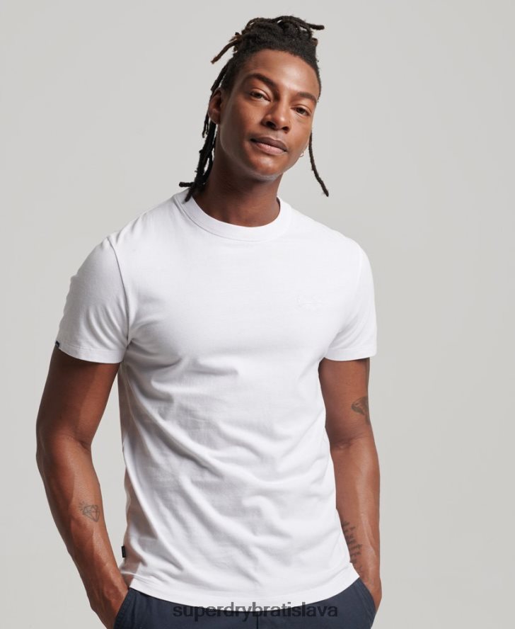 Superdry muži tričko s podstatným logom z organickej bavlny 6B4ZTR1 oblečenie biely