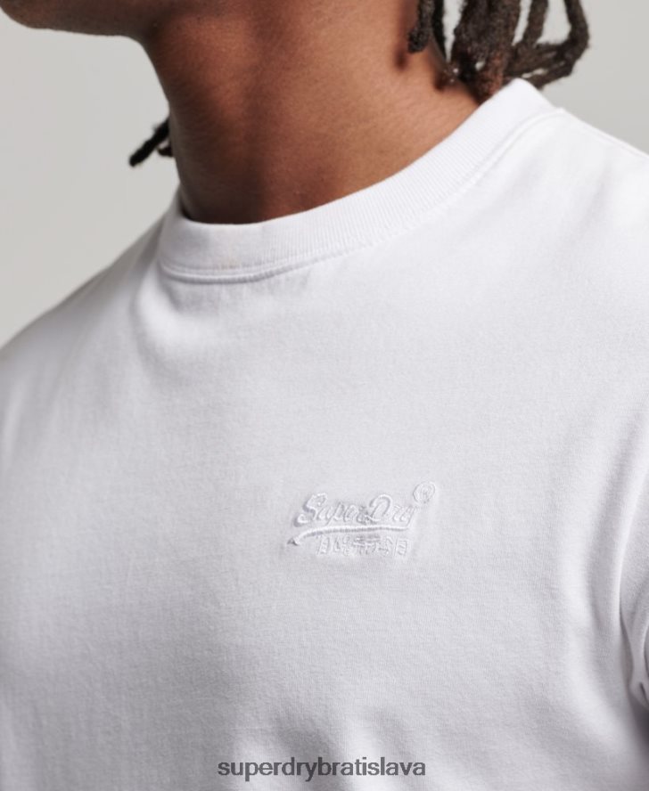 Superdry muži tričko s podstatným logom z organickej bavlny 6B4ZTR1 oblečenie biely