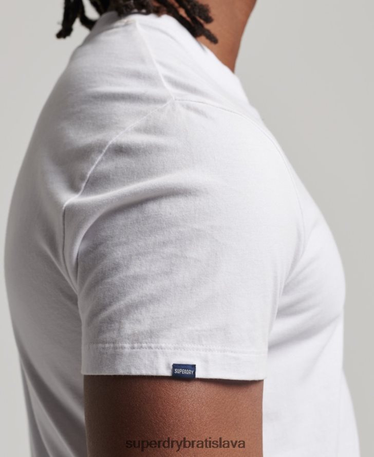 Superdry muži tričko s podstatným logom z organickej bavlny 6B4ZTR1 oblečenie biely