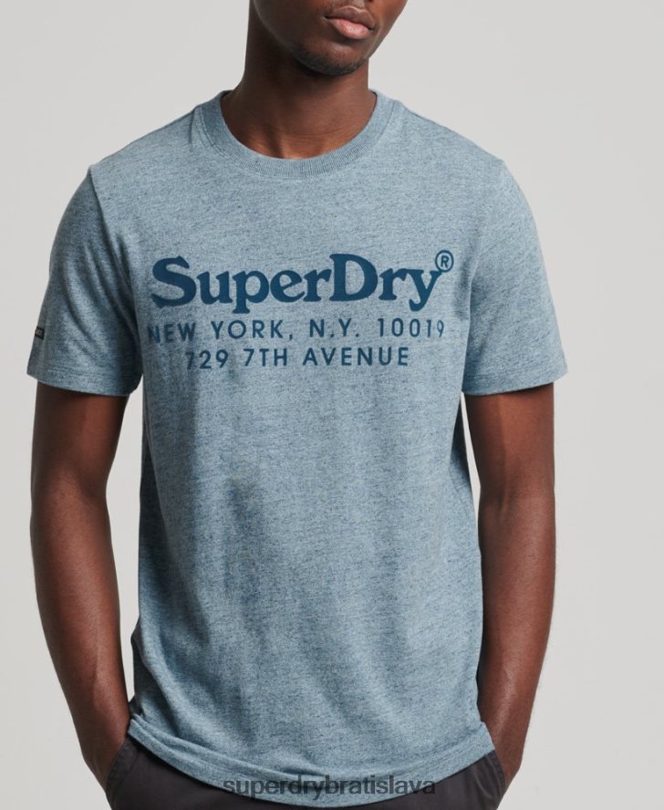 Superdry muži tričko s tónovým logom miesta konania 6B4ZTR4893 oblečenie Modrá