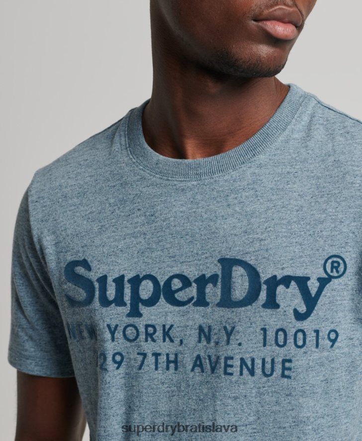 Superdry muži tričko s tónovým logom miesta konania 6B4ZTR4893 oblečenie Modrá
