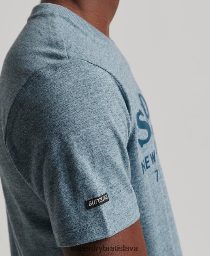 Superdry muži tričko s tónovým logom miesta konania 6B4ZTR4893 oblečenie Modrá