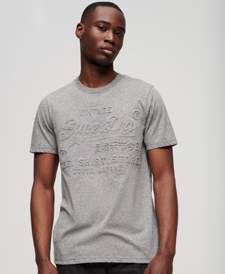 Superdry muži tričko s vintage logom obchodu 6B4ZTR74 oblečenie svetlo šedá