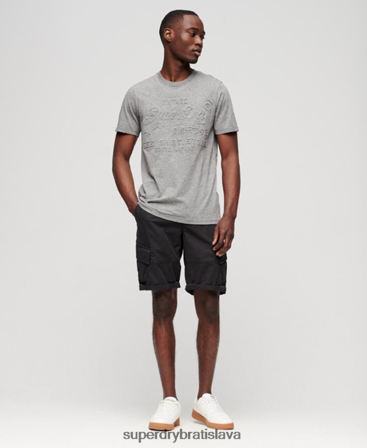 Superdry muži tričko s vintage logom obchodu 6B4ZTR74 oblečenie svetlo šedá