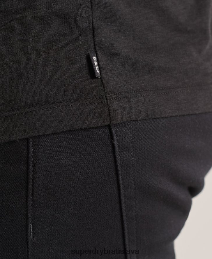 Superdry muži tričko z organickej bavlny s výstrihom a výstrihom 6B4ZTR4845 oblečenie čierna