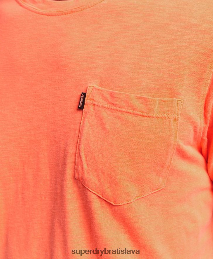 Superdry muži tričko z organickej bavlny s výstrihom a výstrihom 6B4ZTR4918 oblečenie oranžová