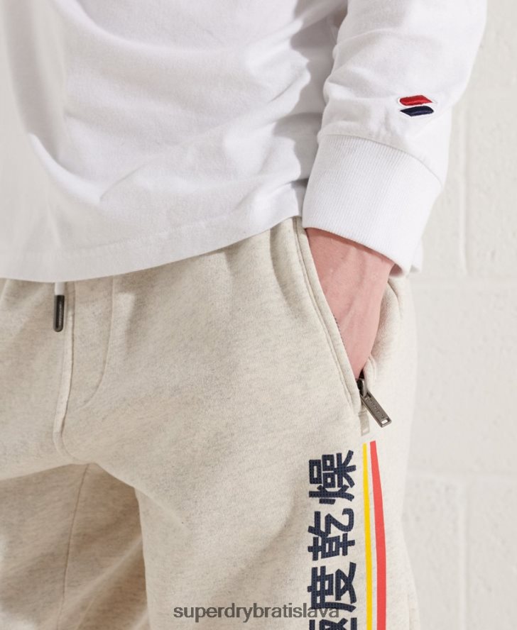 Superdry muži univerzitný top s dlhým rukávom 6B4ZTR1581 oblečenie biely