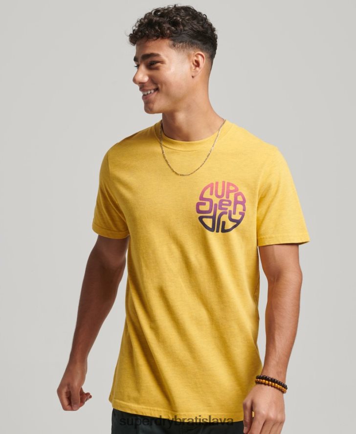 Superdry muži vintage cestovné tričko s nálepkou 6B4ZTR22 oblečenie žltá