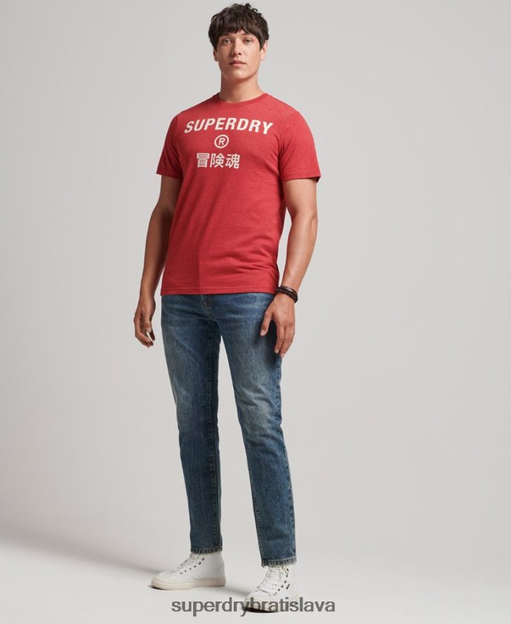 Superdry muži vintage firemné logo marl tričko 6B4ZTR4826 oblečenie červená
