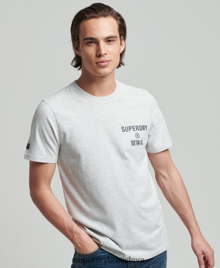 Superdry muži vintage firemné logo marl tričko 6B4ZTR4829 oblečenie svetlo šedá